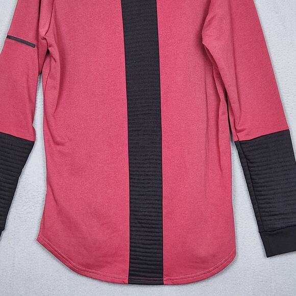 ODIN Hoodie Mens XL Red Pullover Drawstrings Kangaroo Pockets Zip Sleeve Pocket - Picture 9 of 13